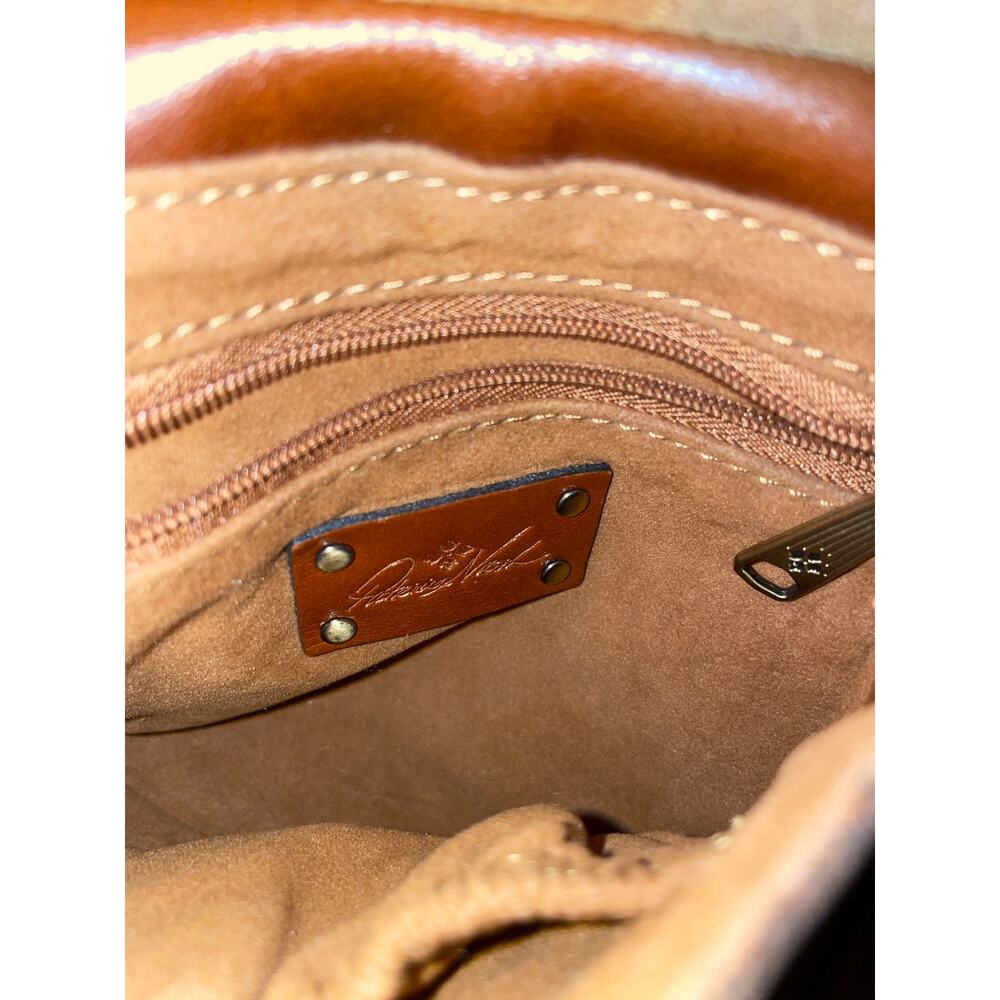 Patricia Nash Leather Crossbody Bag Cognac Brown Boho Equestrian Western Classic - Picture 7 of 7